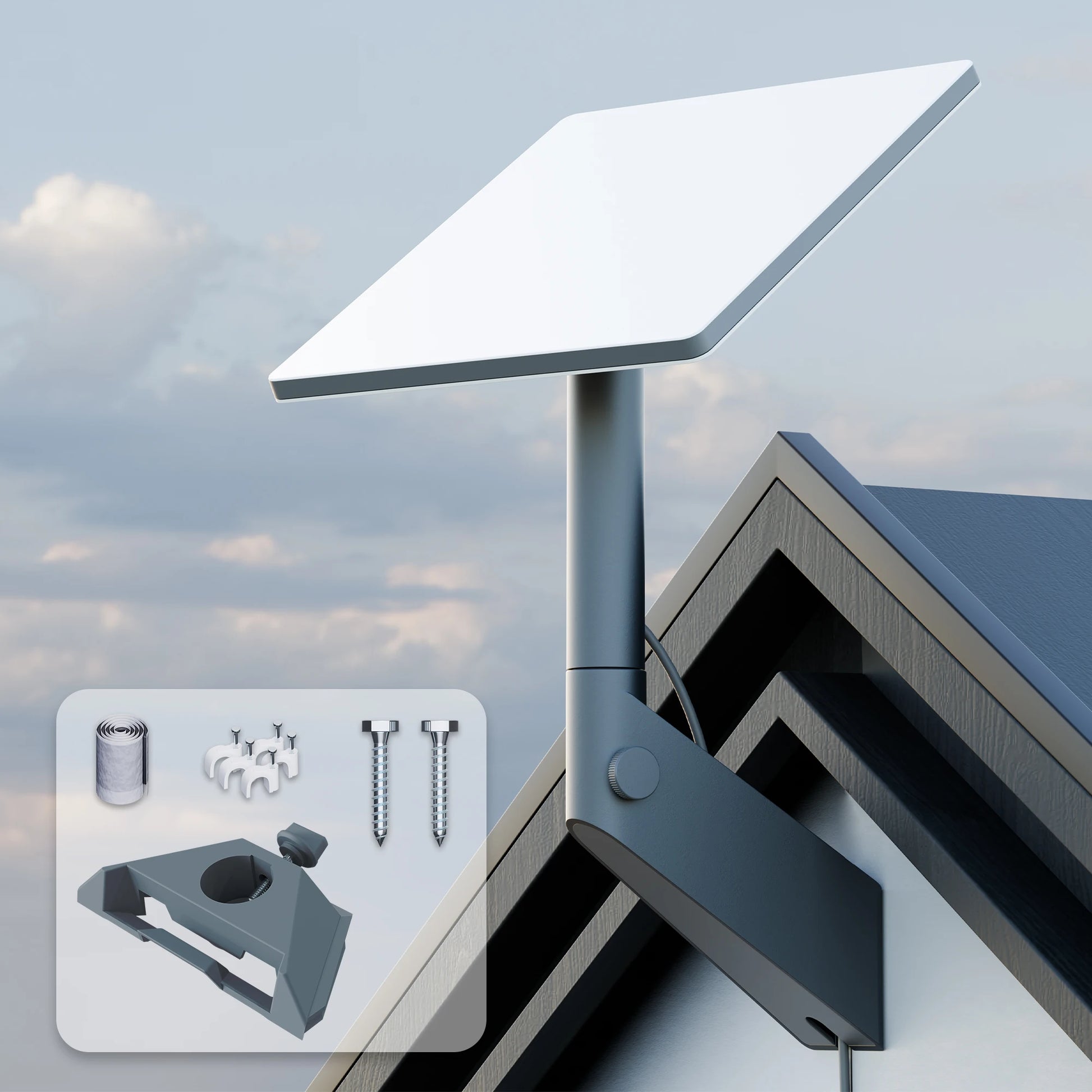 Starlink Mini wall mount bracket by BACKUPMYFILESNOW.COM, rustproof, weatherproof, adjustable for wall, roof, or pole installation