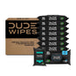 Six packs of DUDE Baby Wipes by BACKUPMYFILESNOW.COM, unscented, flushable, large wet wipes with vitamin E and aloe for gentle cleaning.