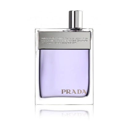 Prada men's cologne bottle, 3.4 oz Eau de Toilette spray, sealed, with sleek packaging and classic Prada branding.