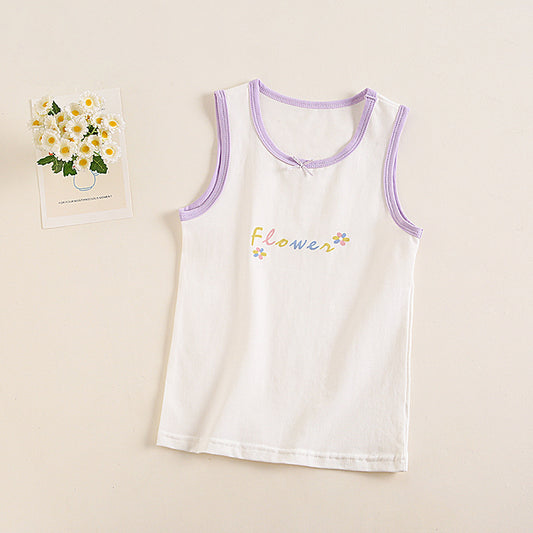 Baby girl wearing a soft cotton undershirt with suspenders, featuring a cute, comfortable design for infants.