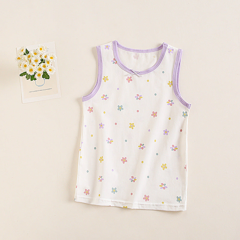 Baby girls' soft cotton undershirt with suspenders, featuring adorable straps and comfortable fabric for everyday wear.