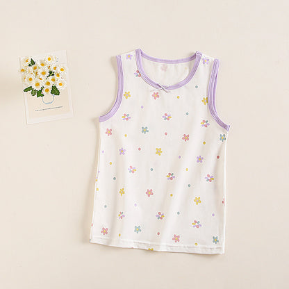 Baby girls' soft cotton undershirt with suspenders, featuring adjustable straps and gentle fabric for comfortable wear.