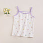 Baby girls' soft cotton undershirt with suspenders from BACKUPMYFILESNOW.COM®, featuring comfortable fabric and stylish design.