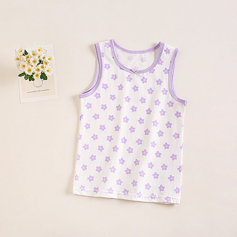 Baby girls' soft cotton undershirt with suspenders, pink and white, comfortable and cute for everyday wear.