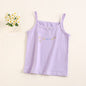 Baby girls' soft cotton undershirt with suspenders, featuring a cute and comfortable design for infants.