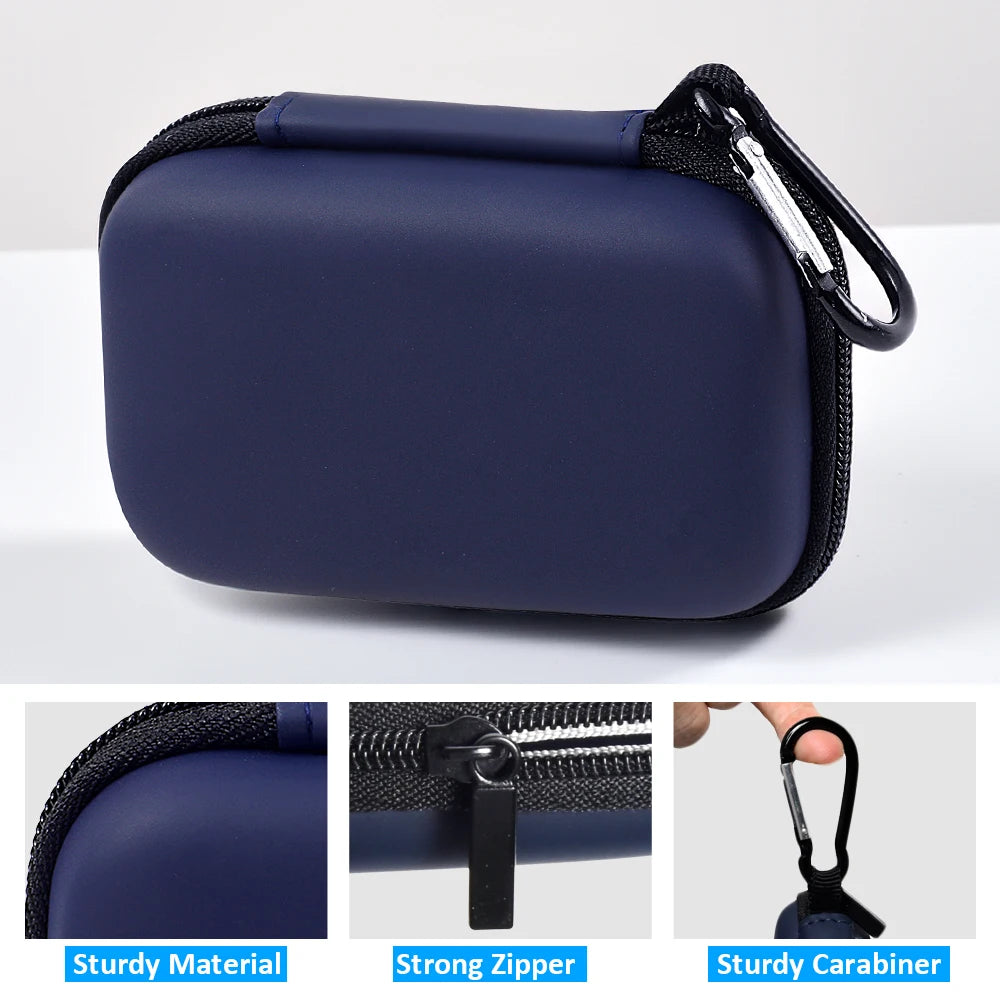 Black storage bag compatible with SanDisk PRO Extreme Portable SSD, fits 1TB, 2TB, and 500GB hard drives for secure storage.