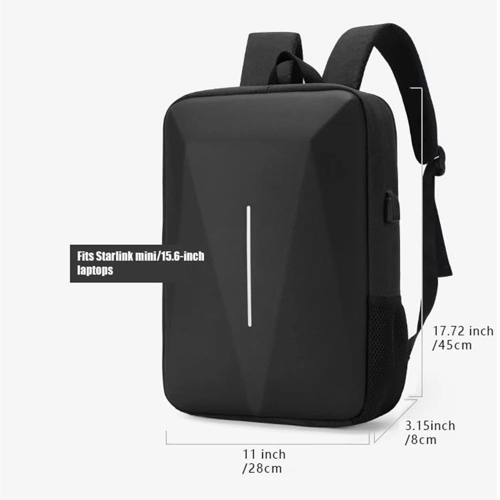 BackupMyFilesNow® Starlink Mini storage bag, waterproof multi-functional backpack for power cables, brackets, and accessories.