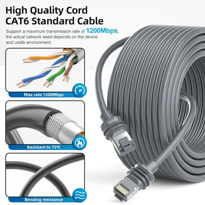 Starlink Ethernet replacement cable for Gen 2 and Gen 3 satellite systems, 75ft length, by BACKUPMYFILESNOW.COM®.