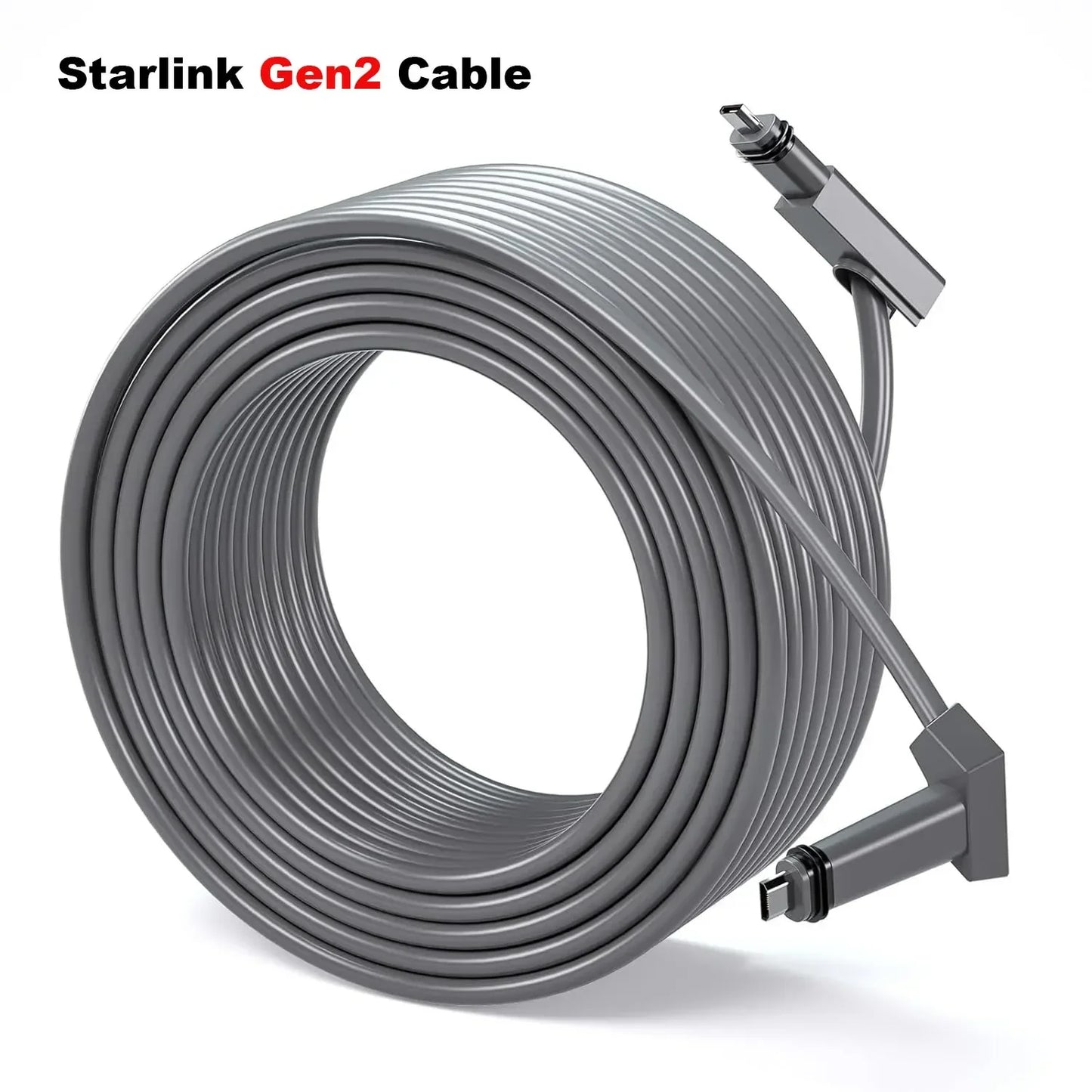 Starlink cable for Gen 2 and 3 satellites, waterproof high-speed extension, available in 33 to 150 ft, by BACKUPMYFILESNOW.COM®.