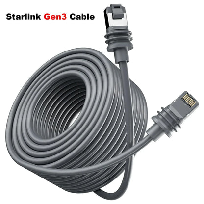 Starlink cable for Gen 2 and Gen 3 satellite systems, waterproof extension cable in various lengths, high-speed replacement by BACKUPMYFILESNOW.COM®