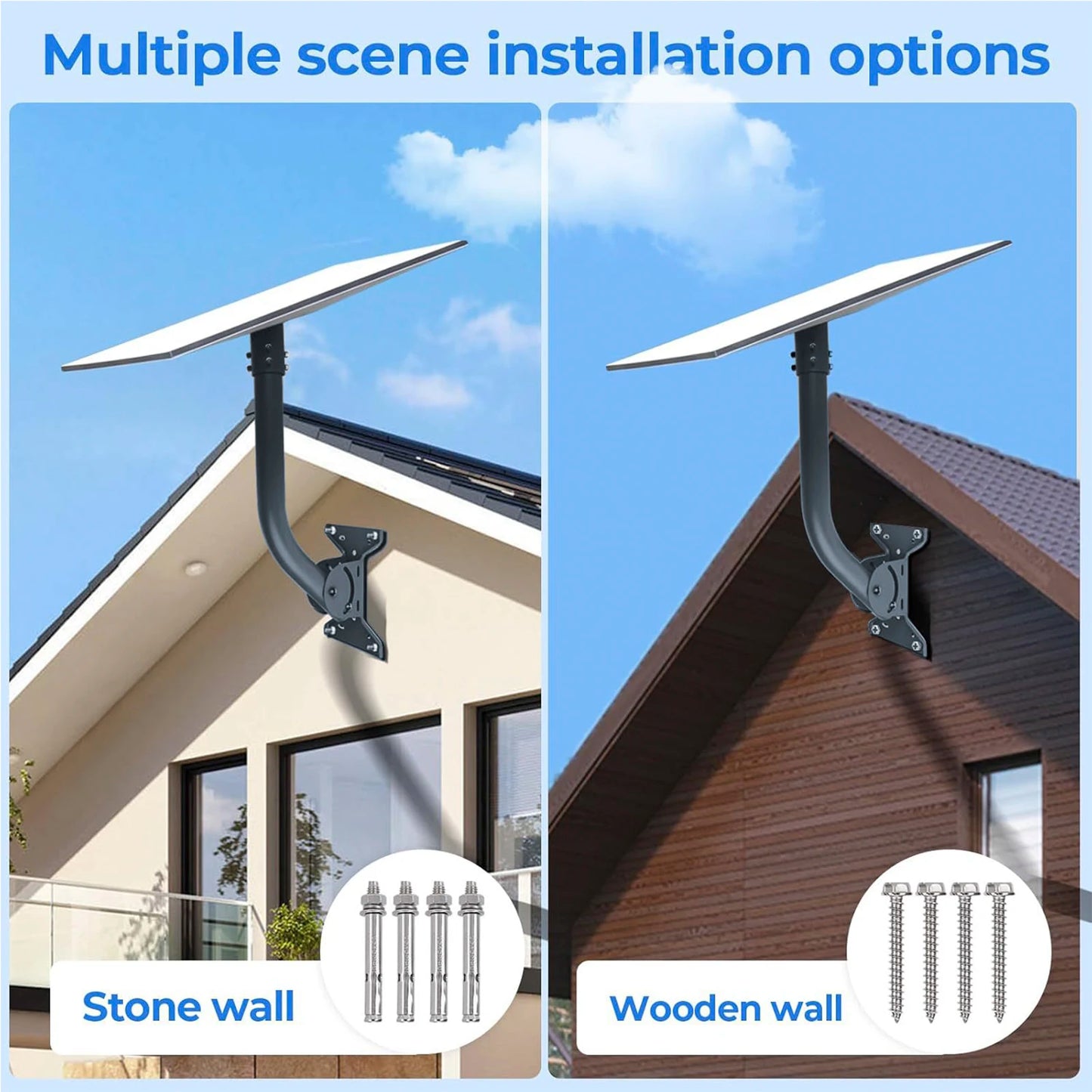 Gen 3 Starlink mount kit by BACKUPMYFILESNOW for V3 V4 dish, 360° adjustable wall and roof antenna mounting bracket.