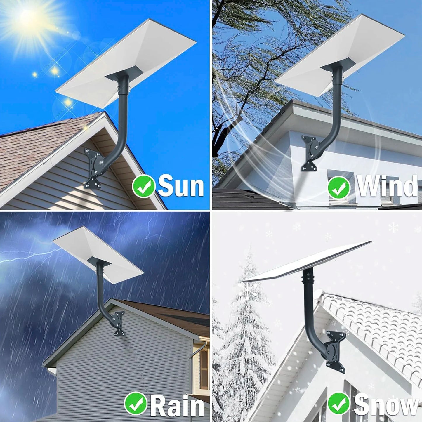 Gen 3 Mount Kit for Starlink by BACKUPMYFILESNOW.COM® showing a 360° adjustable wall and roof antenna mounting bracket for V3 and V4 Starlink dishes.