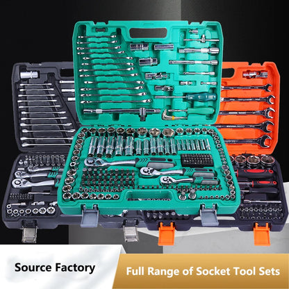 40-piece chrome vanadium steel socket set with ratchet and hard case, ideal for auto and motorcycle repair DIY tools