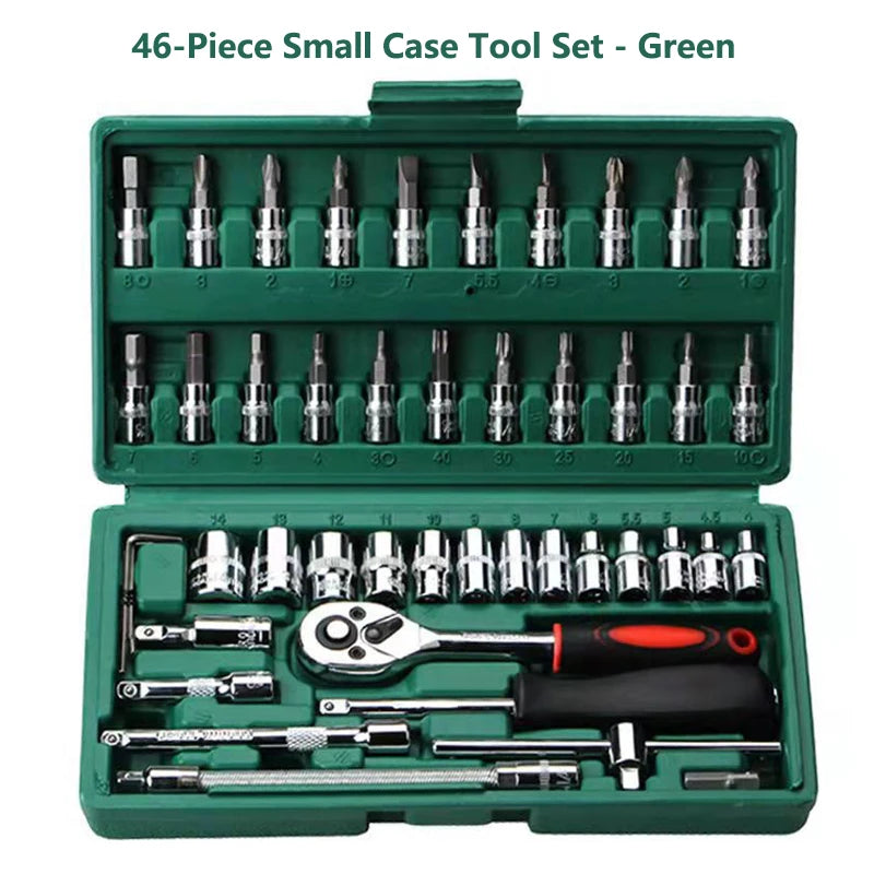 Chrome Vanadium steel 40-piece socket set with hard case, ratchet hand tool kit for auto and motorcycle repair by BackupMyFilesNow.com