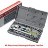 40-piece Chrome Vanadium Steel socket set with hard case, ratchet, for auto and motorcycle repairs by BackupMyFilesNow.com