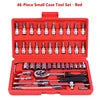 40-piece chrome vanadium steel socket set with hard case, ratchet hand tools for auto and motorcycle repair DIY projects.