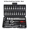 Chrome Vanadium Steel 40-piece socket set with ratchet and hard case for auto and motorcycle repair DIY tools.