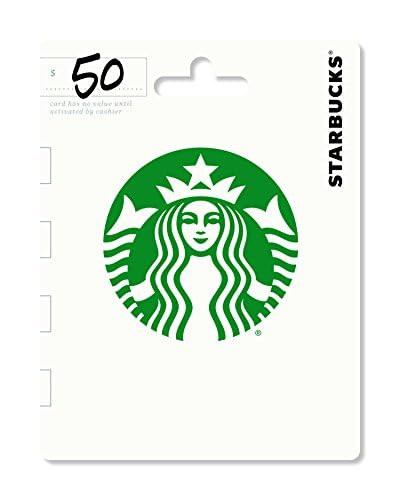 Starbucks $50 physical gift card with the BACKUPMYFILESNOW.COM® branding and Starbucks logo on the card surface.