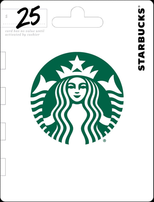 Starbucks physical gift card worth $50 from BACKUPMYFILESNOW.COM®, featuring Starbucks branding and designed for gifting.