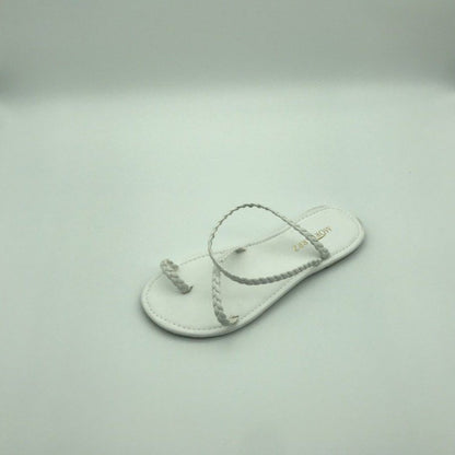 Leather fish mouth flat sandals for summer by BACKUPMYFILESNOW.COM®, featuring stylish design and comfortable fit.