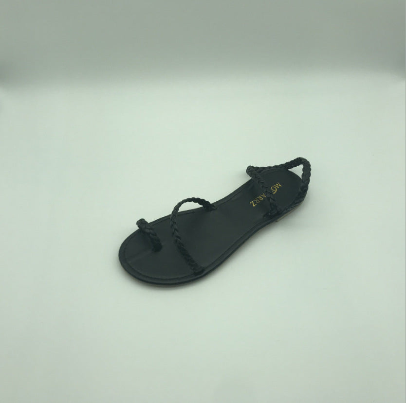 Fashionable summer flat leather fish mouth sandals by BACKUPMYFILESNOW.COM®, featuring open toe design and stylish leather straps.