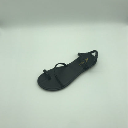 Fashionable summer flat leather fish mouth sandals by BACKUPMYFILESNOW.COM®, featuring open toe design and stylish leather straps.