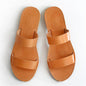 Open-toe flat sandals and slippers by BACKUPMYFILESNOW.COM® with simple design and comfortable slip-on style.
