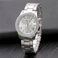 Gold Geneva Classic women's quartz watch with stainless steel band and round dial, stylish timepiece from BACKUPMYFILESNOW.COM®.