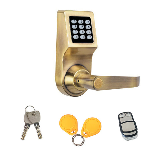 Gold Smart Anti-Theft Security Password Lock with Safety Rope by BackupMyFilesNow.com, featuring digital keypad and durable design.