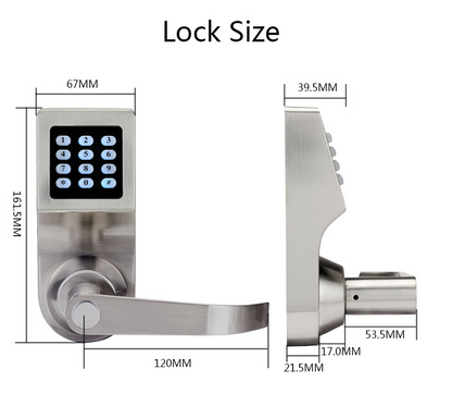 Gold Smart Anti-Theft Security Password Lock with Safety Rope from BackupMyFilesNow.com, featuring a digital keypad and sturdy design.