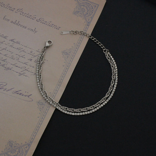Women's stainless steel bead claw chain necklace with simple, sleek design featuring evenly spaced beads and a secure clasp.