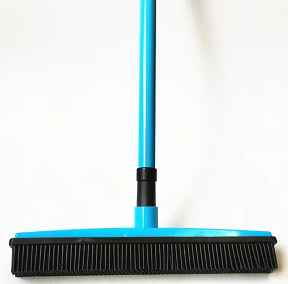 Grass green pet hair removal broom mop from BackupMyFilesNow.com showing its textured surface for effective pet hair pickup.