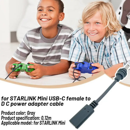 BackupMyFilesNow Starlink Mini USBC female to DC power adapter waterproof 12cm outdoor cable with DC plug for safe, high-quality use.