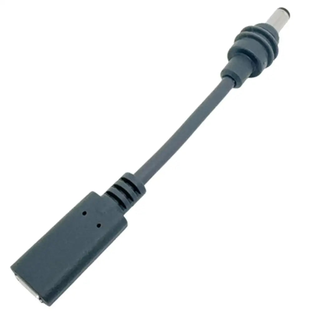 Gray 12cm waterproof Starlink Mini USB-C female to DC power adapter cable by BACKUPMYFILESNOW.COM for outdoor use.