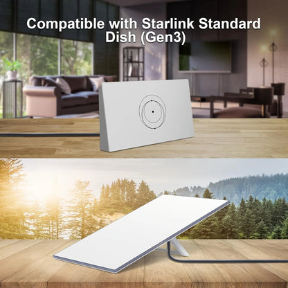 Gray Starlink Gen 3 Ethernet extension cable, 15m, 2000Mbps, replacement V3 mini Starlink cable for high-speed internet.