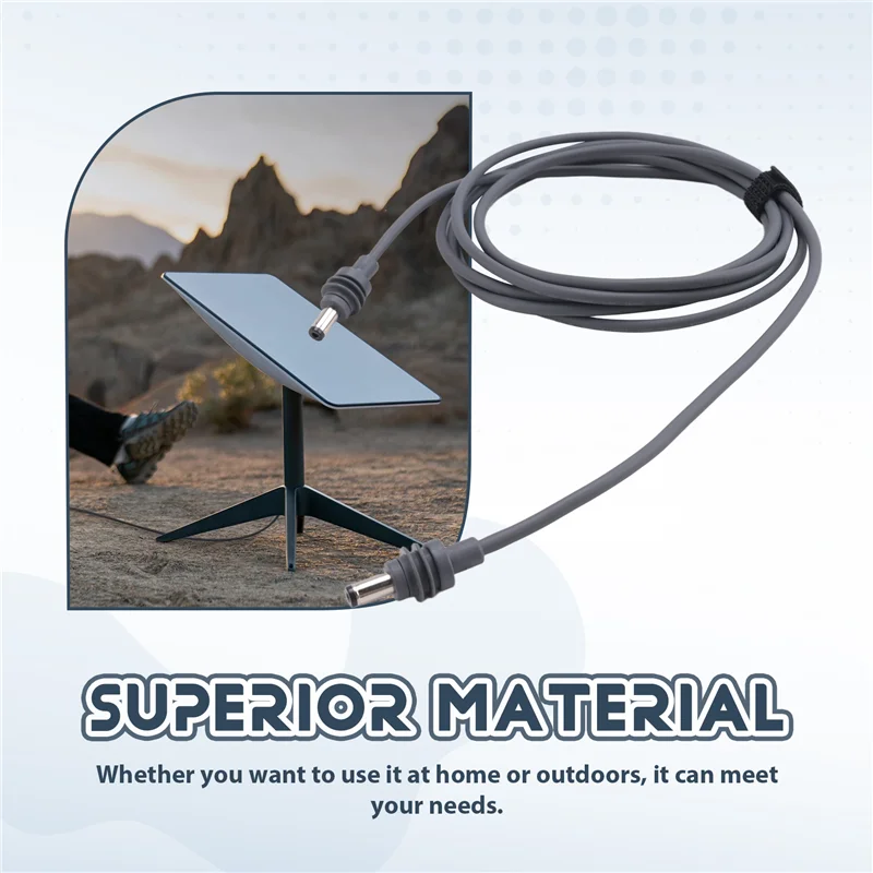 Gray 2-meter waterproof Starlink Mini DC to DC extension cable by BACKUPMYFILESNOW.COM for SpaceX Starlink Mini power connection.
