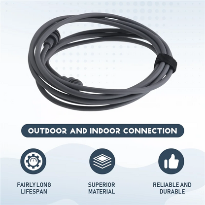 Full-length gray waterproof Starlink Mini DC to DC extension cable by BACKUPMYFILESNOW.COM for Spacex Starlink mini power connection.