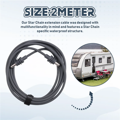 Gray 2-meter Starlink Mini DC to DC extension cable, waterproof power cable for Starlink SpaceX, by BACKUPMYFILESNOW.COM®