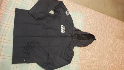 Gray SpaceX hoodie with Space X logo and NASA emblem, men's hooded jacket with zipper, casual outerwear for men.