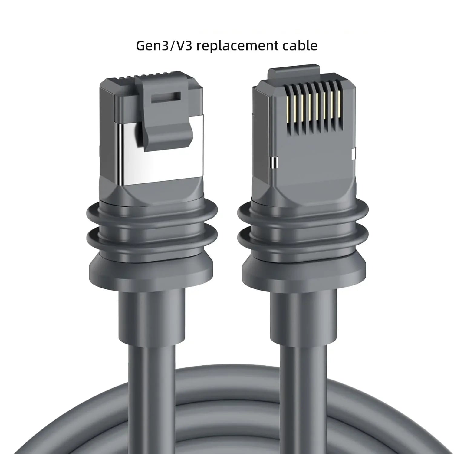 Gray 150ft Starlink V3 Ethernet cable replacement for satellite internet, waterproof, high-performance, compatible with Gen3 Starlink.