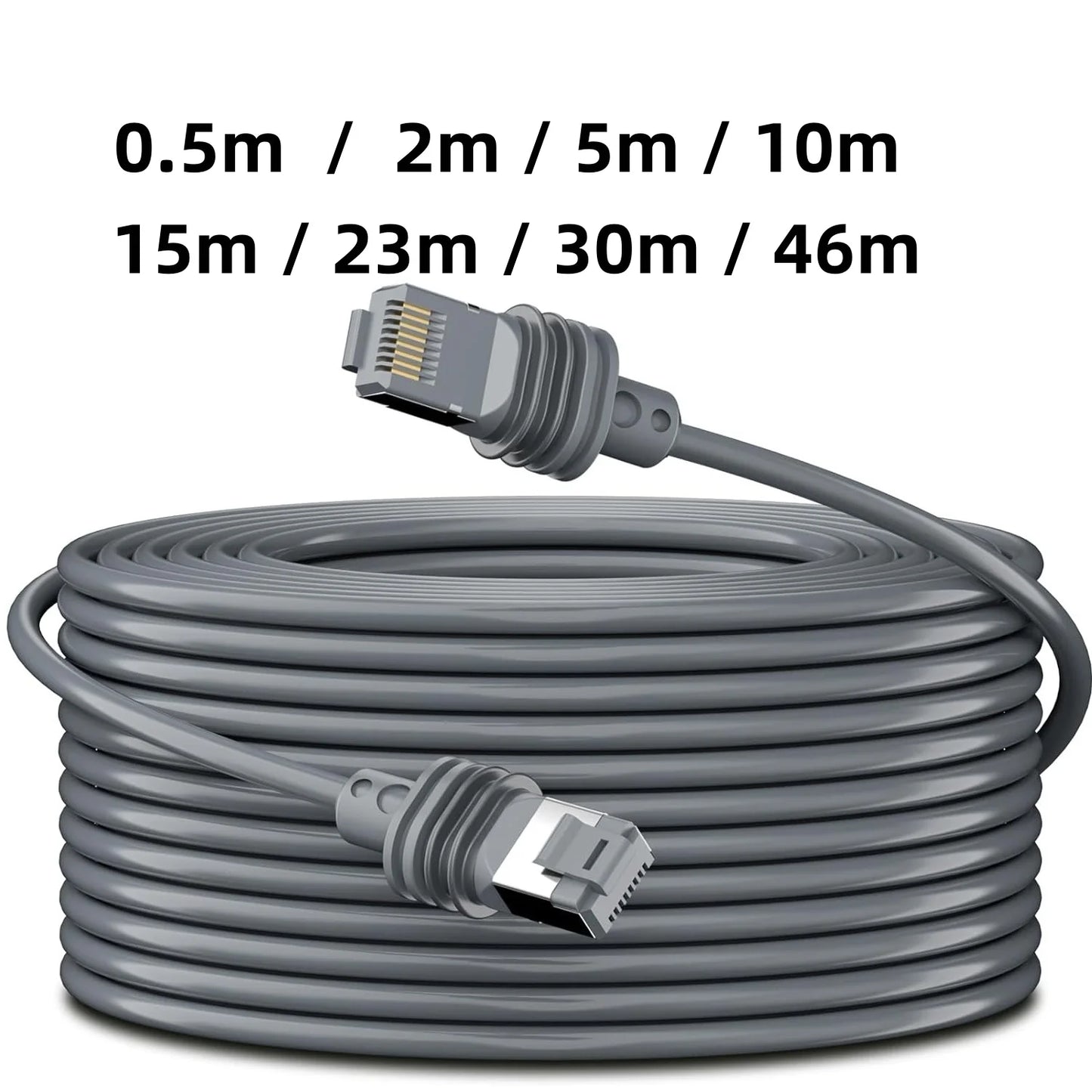 Gray 4.6m Gigabit Ethernet RJ45 cable for Starlink 3rd generation router by BACKUPMYFILESNOW.COM® used with Starlink satellite devices
