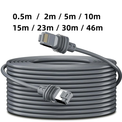 Gray 4.6m Gigabit Ethernet RJ45 cable for Starlink 3rd generation router by BACKUPMYFILESNOW.COM® used with Starlink satellite devices