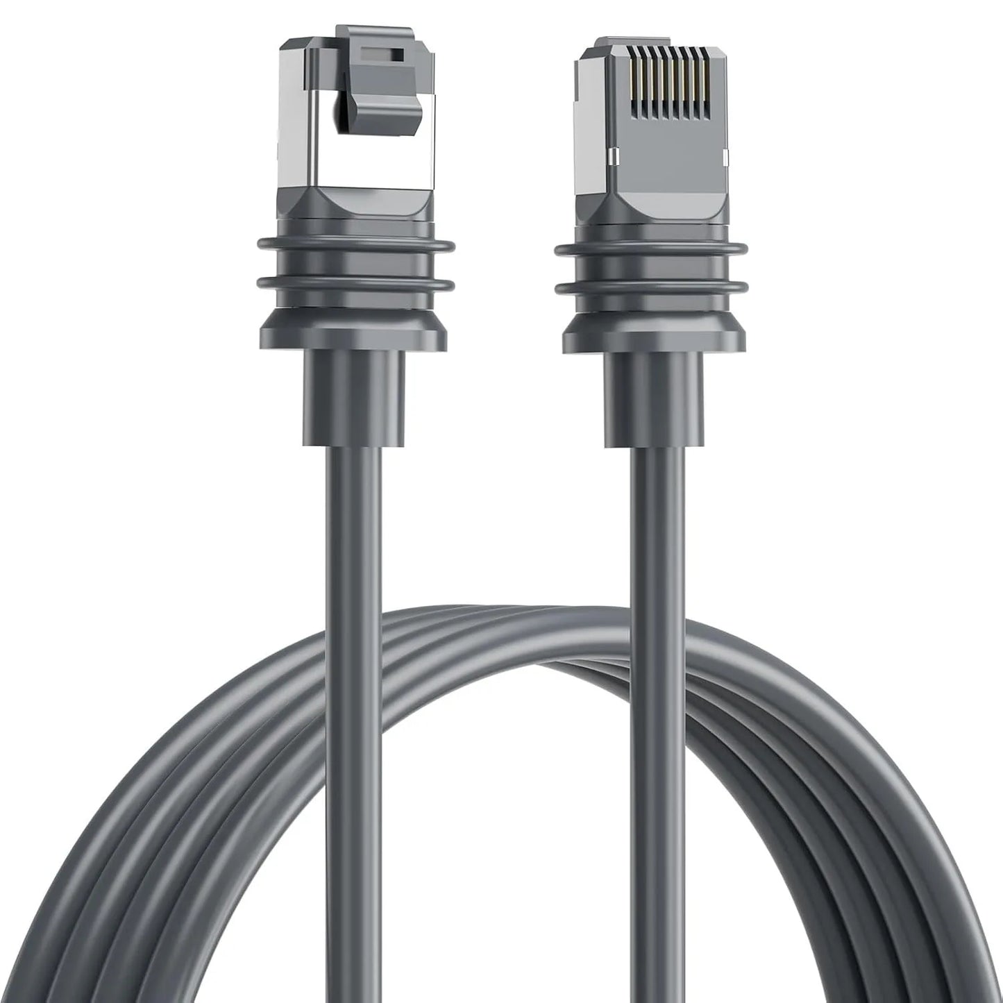 Gray 4.6m Gigabit Ethernet RJ45 cable for Starlink 3rd generation router by BACKUPMYFILESNOW.COM® used with Starlink satellite devices