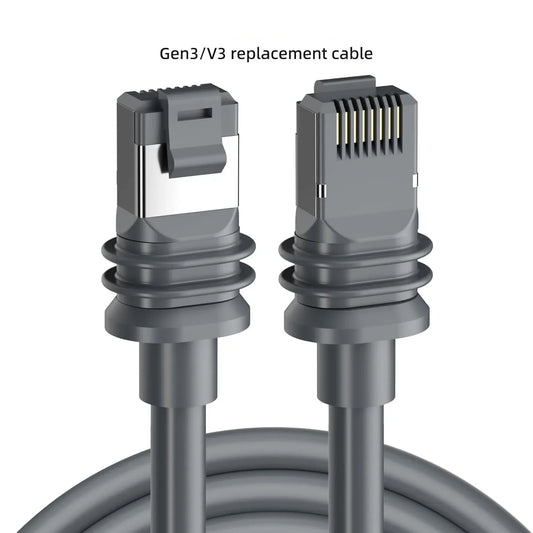 Gray 150ft Starlink V3 Ethernet Cable by BACKUPMYFILESNOW for Starlink Gen3 satellite internet router and antenna setup.