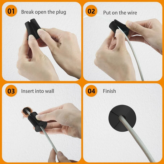 Black 2-piece cable routing kit for Starlink Ethernet cables with wall grommet and silica gel from BACKUPMYFILESNOW.COM®.