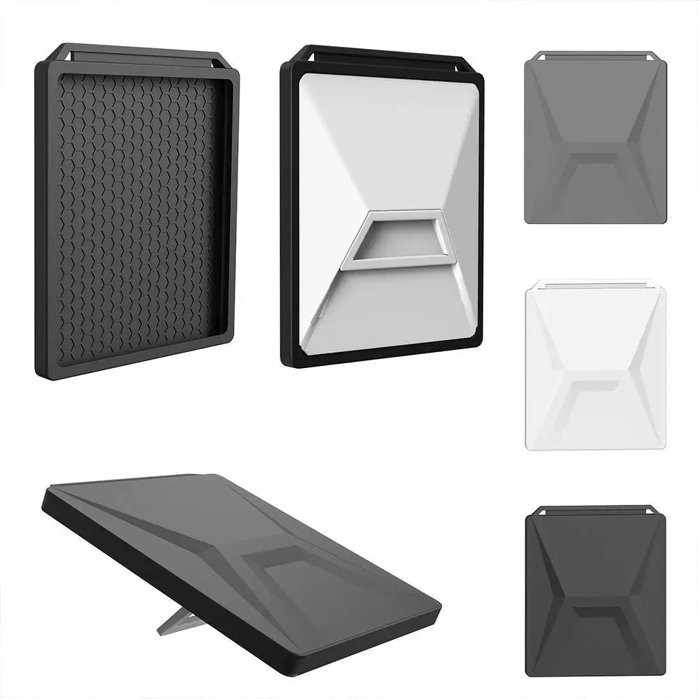 Gray silicone protective cover for Starlink Mini by BACKUPMYFILESNOW.COM®, anti-fall, anti-slip, waterproof, washable outdoor shell.