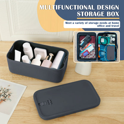 Gray digital password lock safe box for securing medicine, passports, cash, jewelry, and valuables with privacy and security.