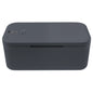 Gray digital password lock safe box with secure compartments for medicine, passport, jewelry, cash, and files for privacy and security.
