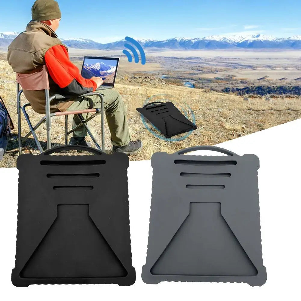 Gray silicone protective cover for Starlink Mini, anti-fall, anti-slip, waterproof full cover case by BACKUPMYFILESNOW.COM®.