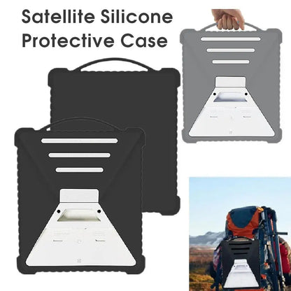 Gray silicone protective cover for Starlink Mini, anti-fall, anti-slip, waterproof full cover case for outdoor use by BACKUPMYFILESNOW.COM®.